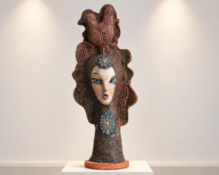Eugeniusz MOLSKI (ur. 1942), "Kobieta ptak", ceramika artystyczna, wys. 80 cm! Unikat