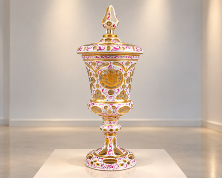 Puchar z herbem w stylu biedermeier, ok. 1850 r. Czechy