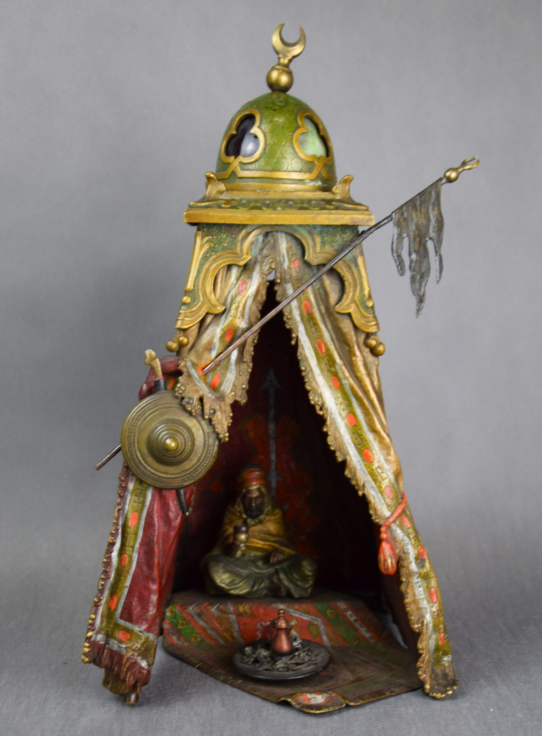 Franz Xavier BERGMANN (1861 - 1936), Lampa "Namiot Beduina", brąz wiedeński, ok. 1900 r. - obrazek 2