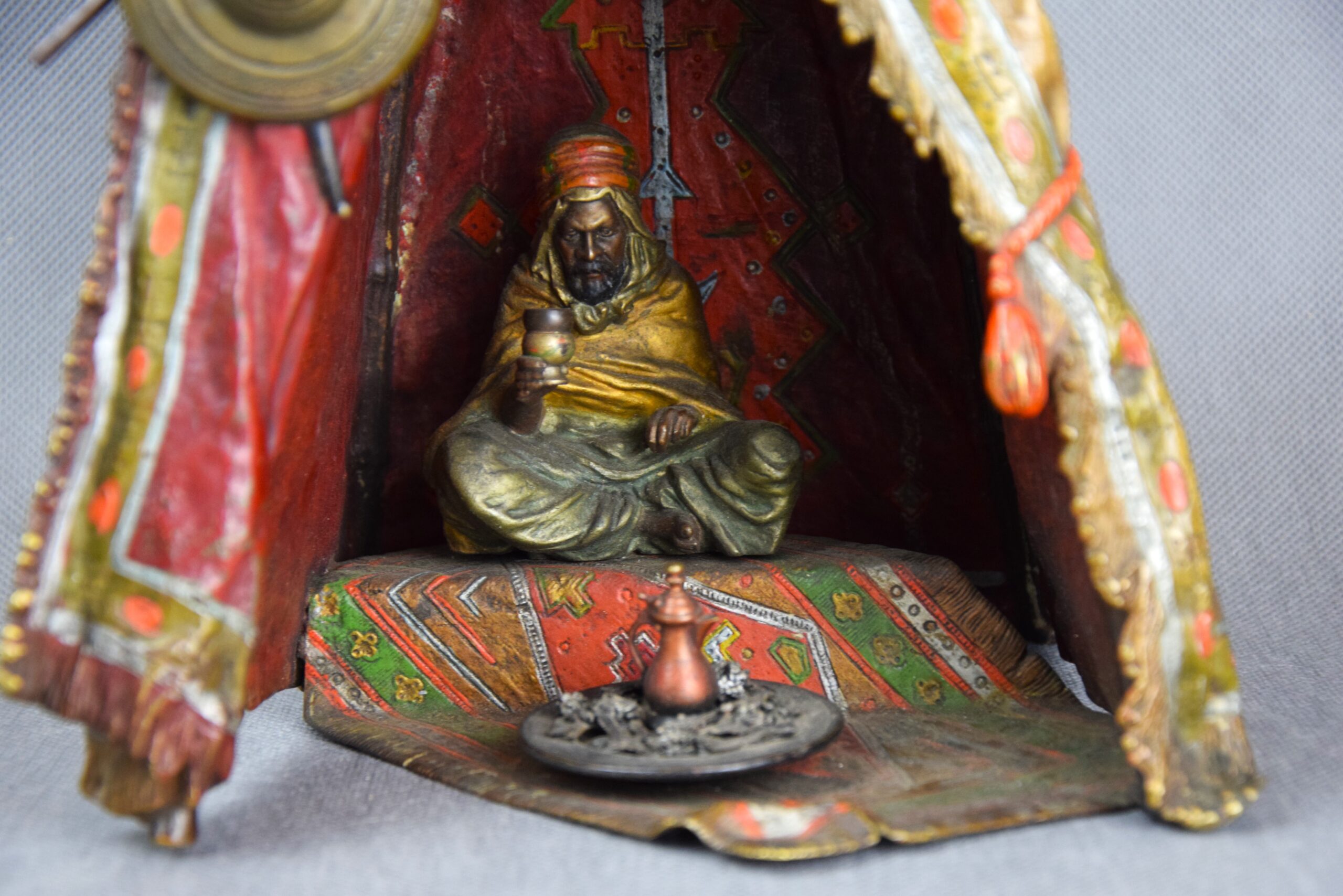 Franz Xavier BERGMANN (1861 - 1936), Lampa "Namiot Beduina", brąz wiedeński, ok. 1900 r. - obrazek 4