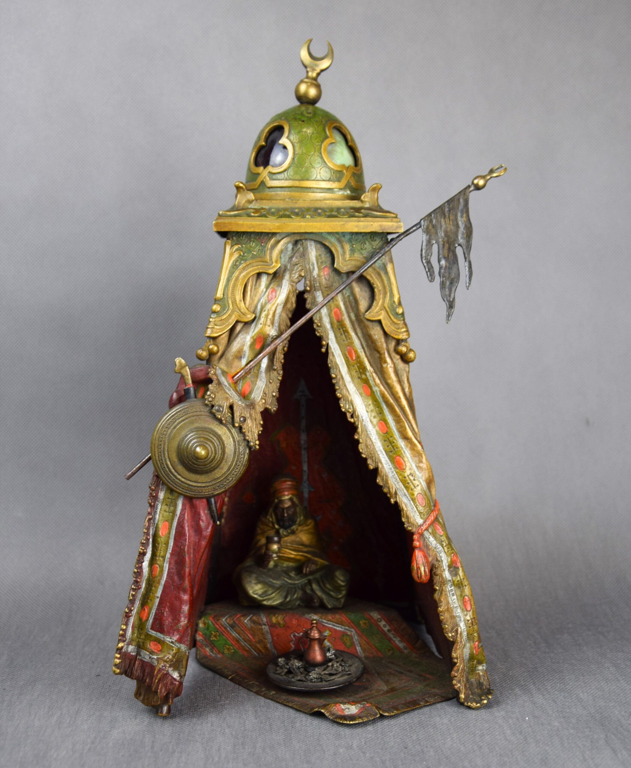 Franz Xavier BERGMANN (1861 - 1936), Lampa "Namiot Beduina", brąz wiedeński, ok. 1900 r. - obrazek 11