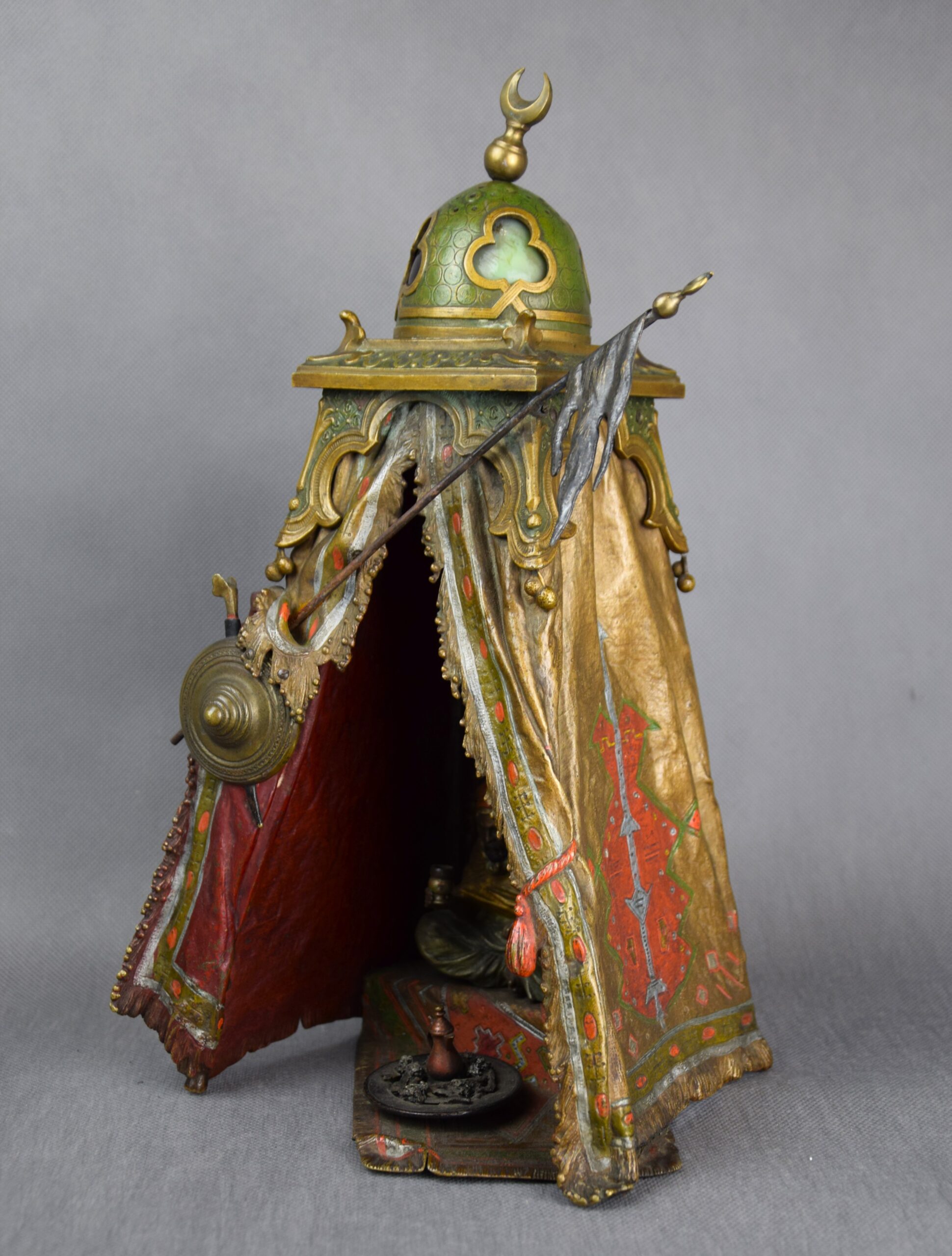 Franz Xavier BERGMANN (1861 - 1936), Lampa "Namiot Beduina", brąz wiedeński, ok. 1900 r. - obrazek 6