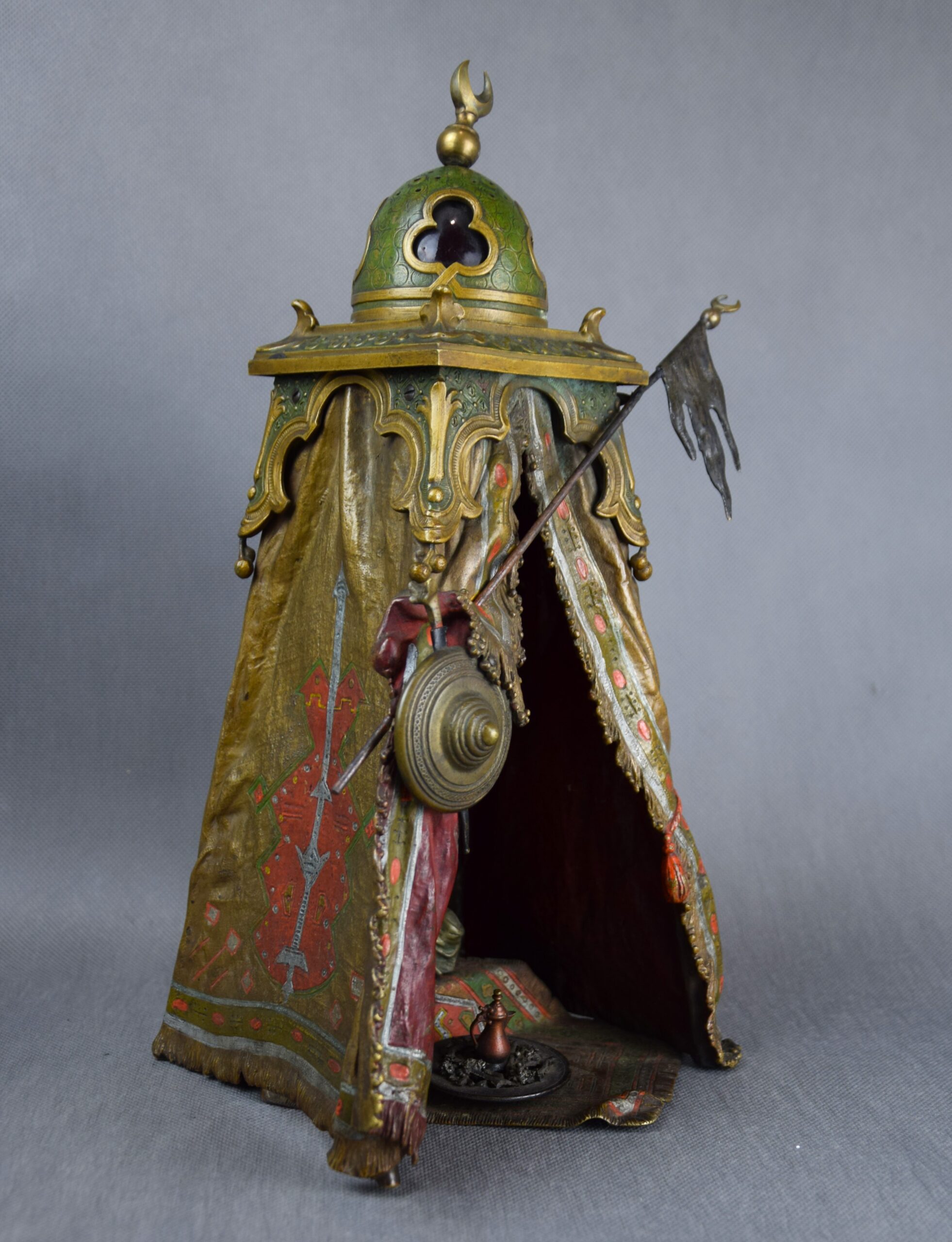 Franz Xavier BERGMANN (1861 - 1936), Lampa "Namiot Beduina", brąz wiedeński, ok. 1900 r. - obrazek 14