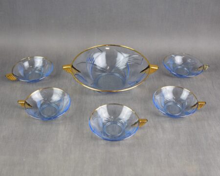 Zestaw salaterek Art Deco, Huta J. Stolle "Niemen", model 1268, 1269;