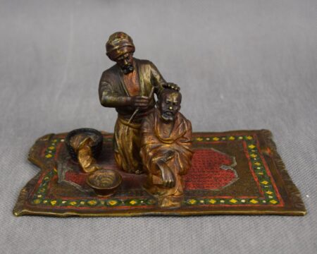 Franz Xavier BERGMANN (1861 - 1936), "Arabski fryzjer", brąz wiedeński, pocz. XX w.