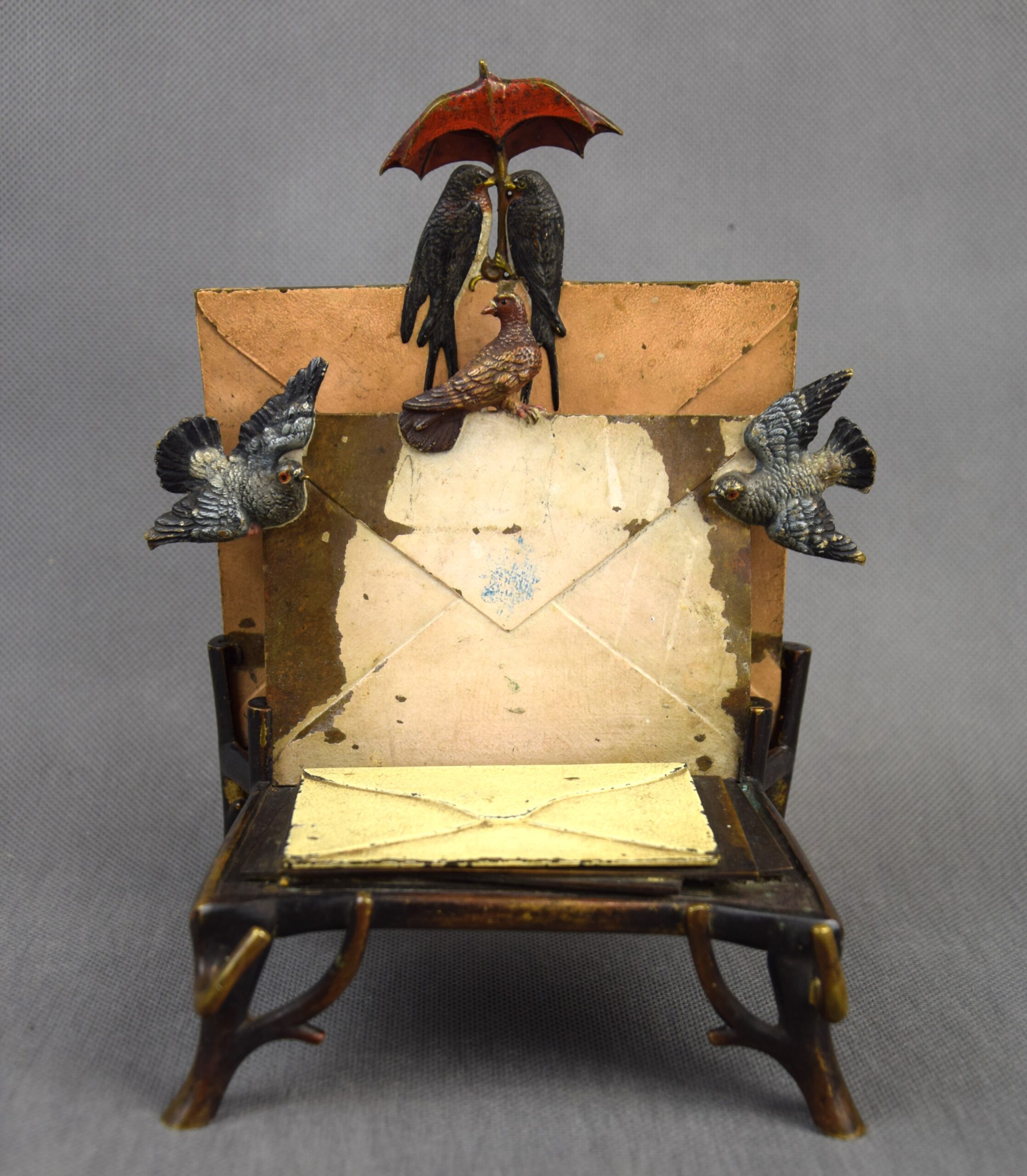 Kałamarz z listownikiem, brąz wiedeński, ok. 1900 r. - obrazek 2