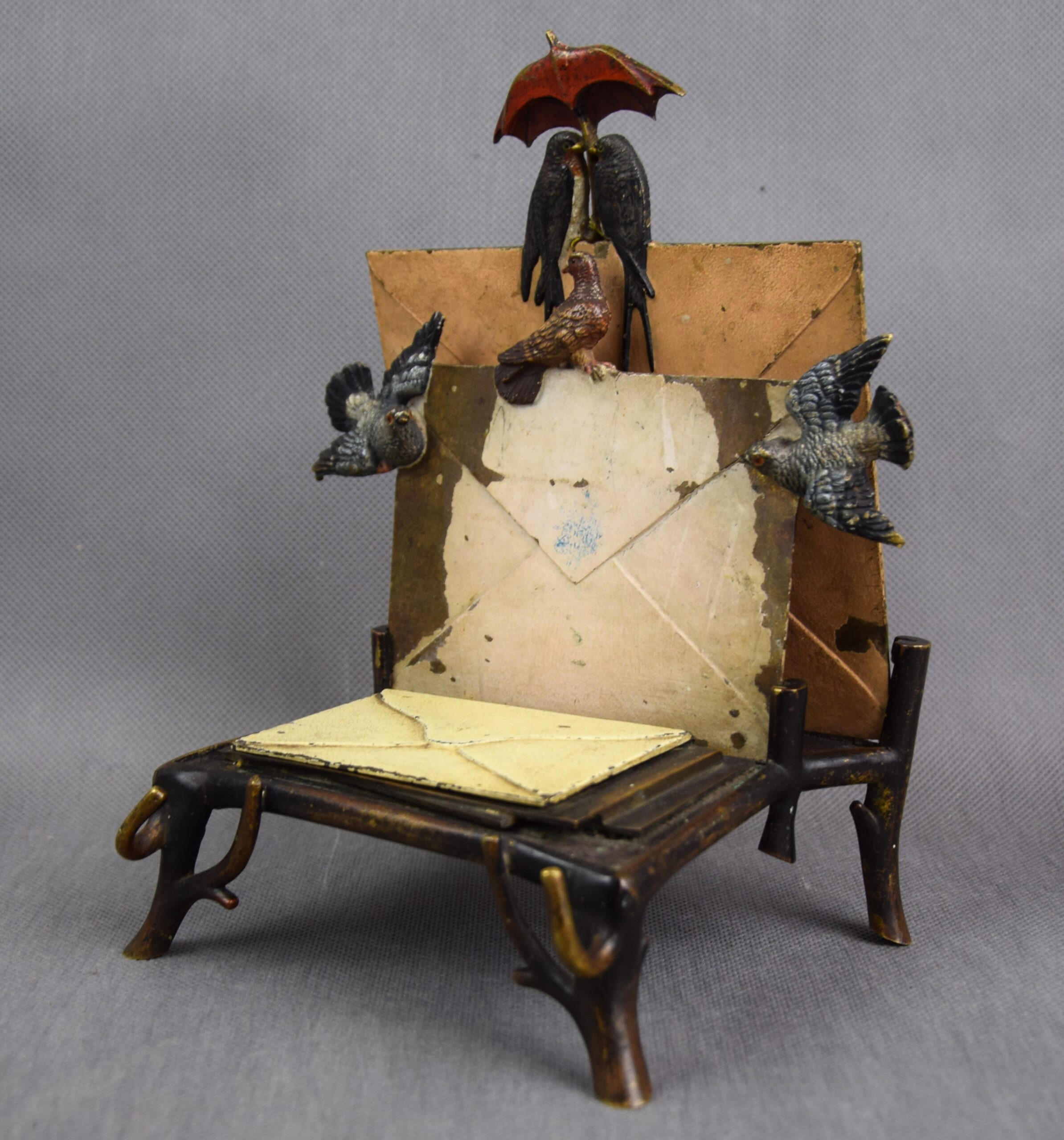 Kałamarz z listownikiem, brąz wiedeński, ok. 1900 r. - obrazek 4