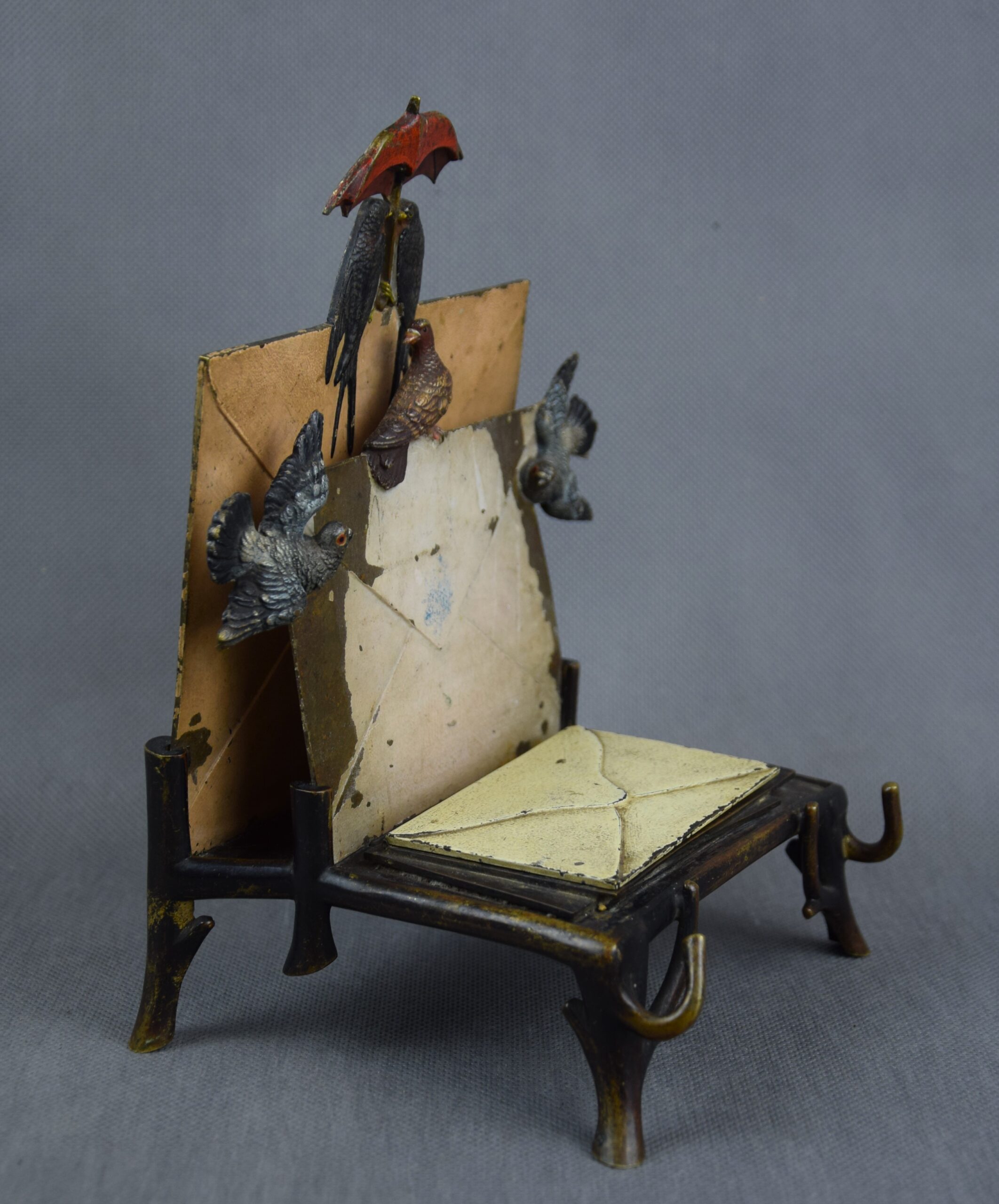 Kałamarz z listownikiem, brąz wiedeński, ok. 1900 r. - obrazek 6