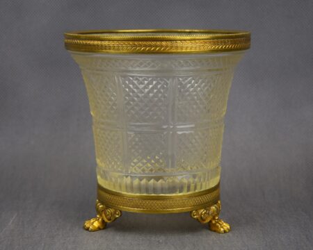 Wazon w stylu Empire, szkło, brąz złocony, Francja, 1 poł. XIX w.