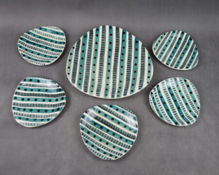 Garnitur do ciast, proj. Elżbieta PIWEK-BIAŁOBORSKA, ZF Włocławek, wzór nr 185, lata 60-te.