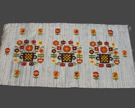 Kilim "Kwiaty w doniczkach", Cepelia, lata 70-te.
