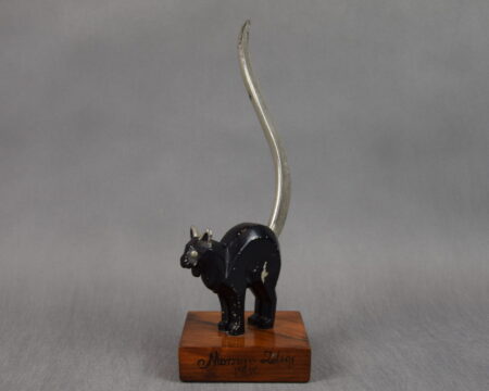 Rzeźba "Nastroszony kot" Art Deco, Polska, Kresy, 1938 r. Morszczyn Zdrój