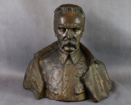 Konstanty LASZCZKA (1865-1956), "Popiersie Marszałka Józefa Piłsudskiego", brąz, 1916 r.