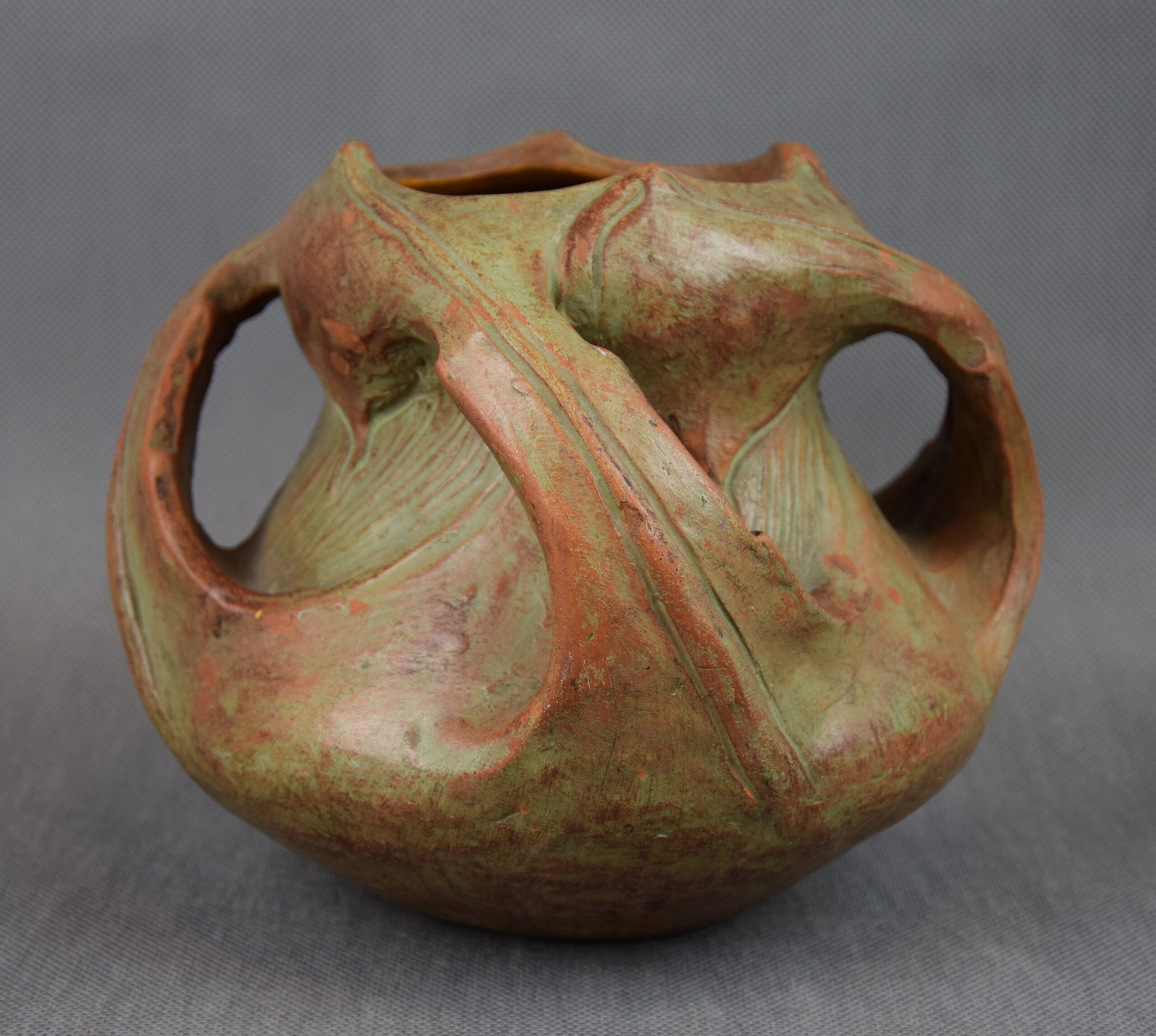 Wacław BĘBNOWSKI (1865-1945), Wazon z czterema uchwytami, 1903-1914 r. ceramika, Secesja - obrazek 2