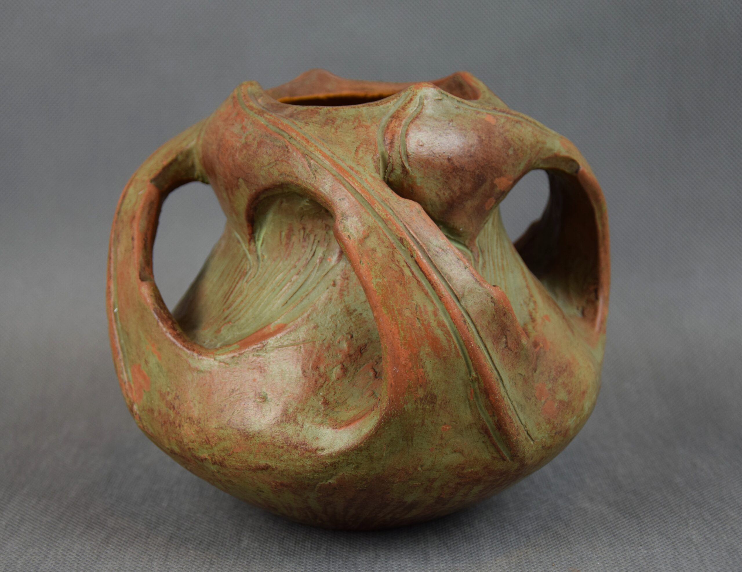 Wacław BĘBNOWSKI (1865-1945), Wazon z czterema uchwytami, 1903-1914 r. ceramika, Secesja - obrazek 5