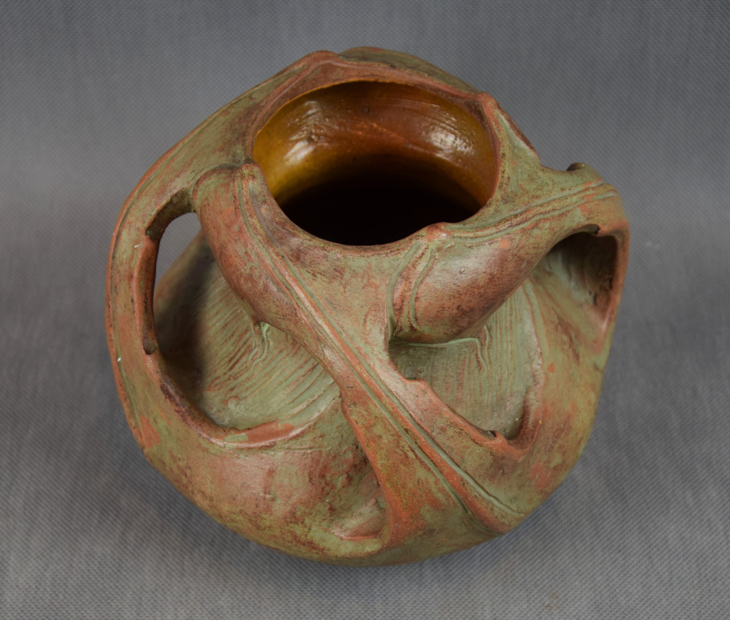 Wacław BĘBNOWSKI (1865-1945), Wazon z czterema uchwytami, 1903-1914 r. ceramika, Secesja - obrazek 6