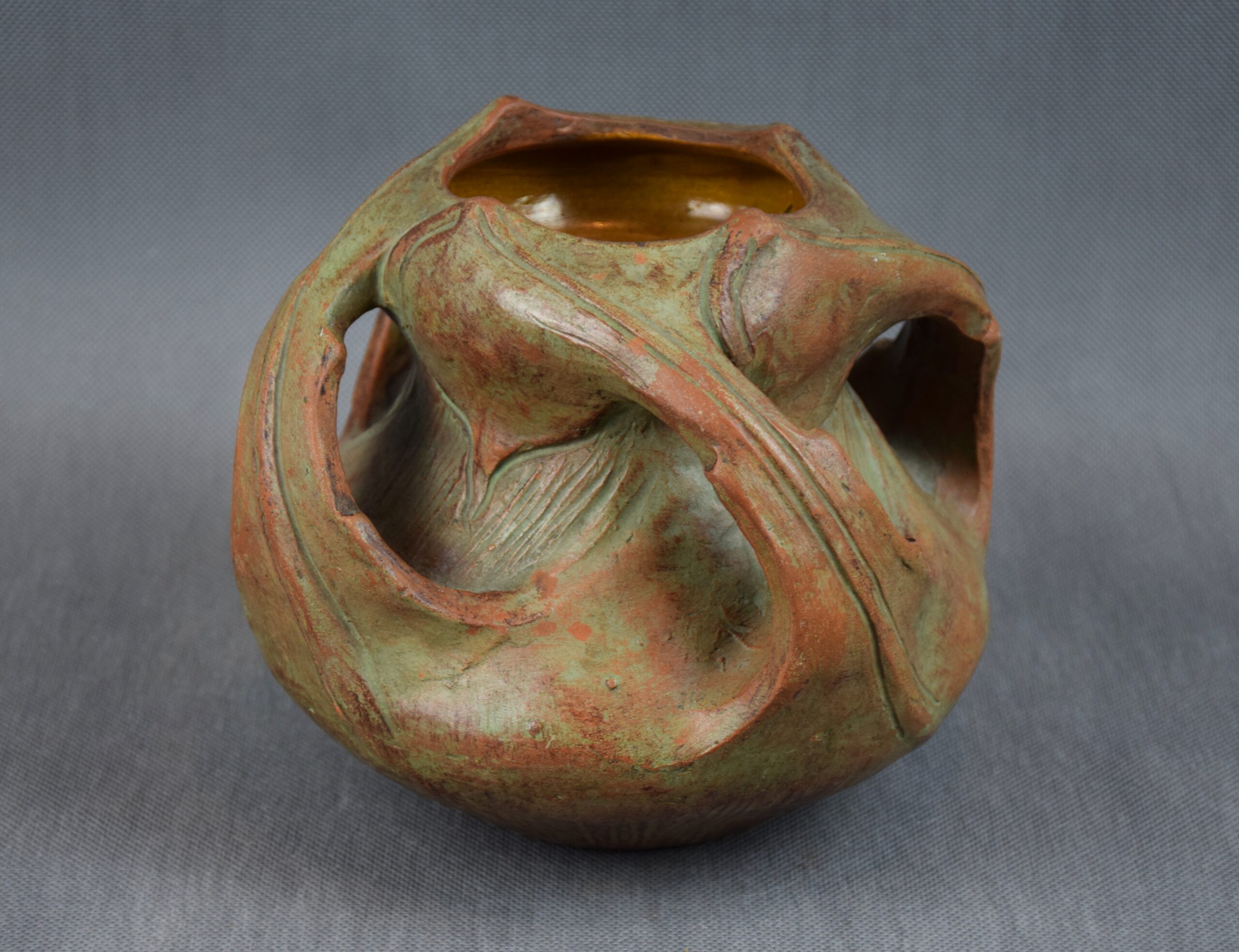 Wacław BĘBNOWSKI (1865-1945), Wazon z czterema uchwytami, 1903-1914 r. ceramika, Secesja - obrazek 3