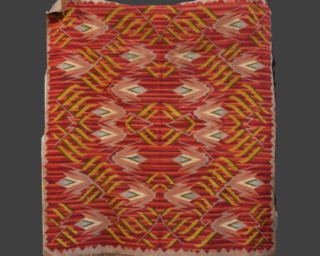 Kilim Art Deco z czerwonym tłem, Kraków, Polska, lata 30-te.