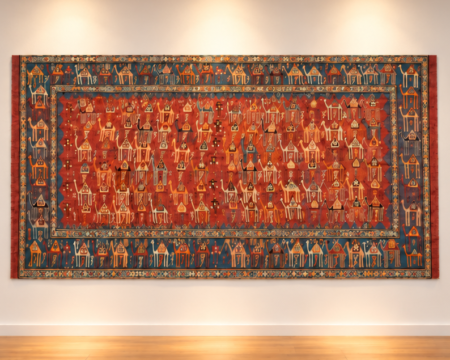 Kobierzec, Shadda, Azerbejdżan, Kaukaz, 1 poł. XX w. DUŻY (274 x 180 cm)
