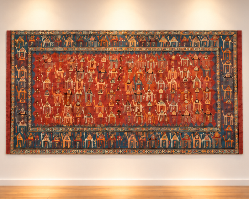 Kobierzec, Shadda, Azerbejdżan, Kaukaz, 1 poł. XX w. DUŻY (274 x 180 cm)